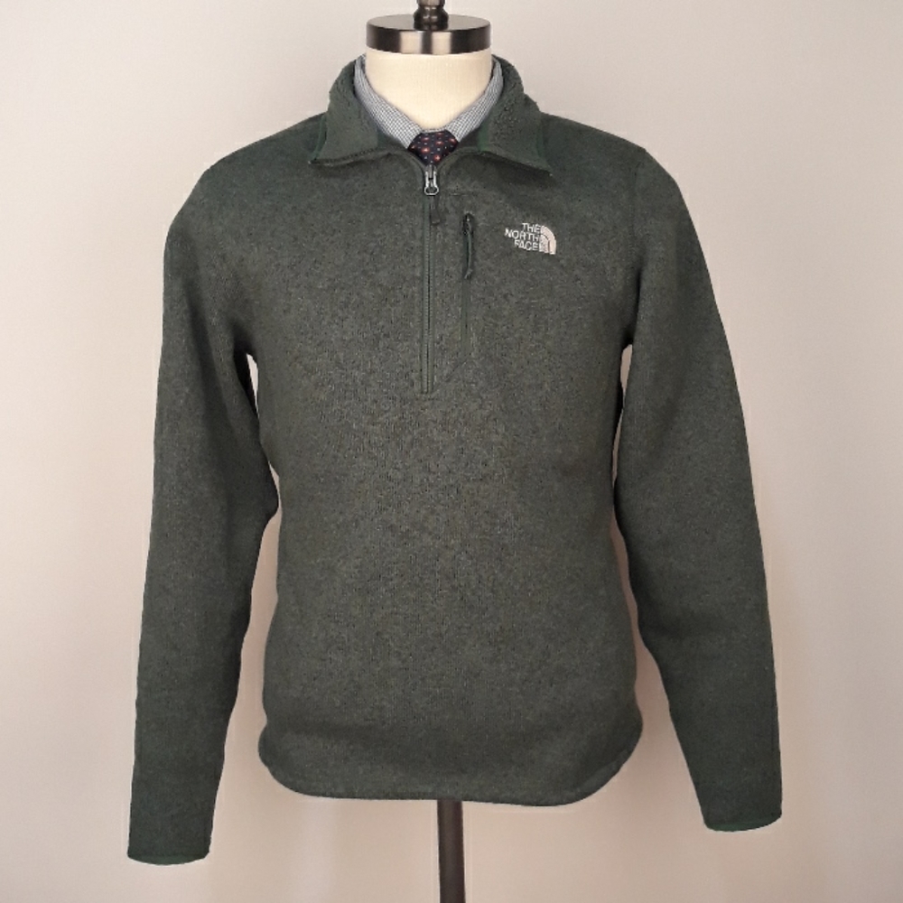 THE NORTH FACE Green Fleece Polyester Small Half Zip‎ Pullover Jacket